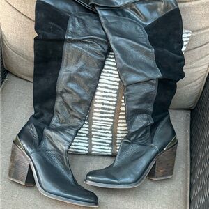 Lucky Brand Black Heeled Boots